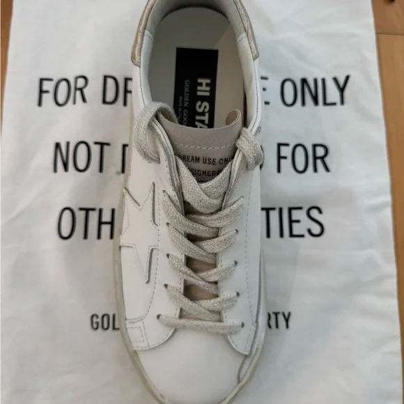 Worn once Golden Goose Hi Star Optic White Sneakers 37 - Picture 5 of 10